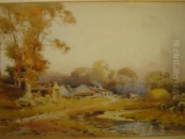 A Lakeland Farmstead Oil Painting by Frederick Tucker