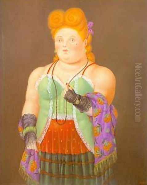 Society Lady 1994 Oil Painting by Fernando Botero