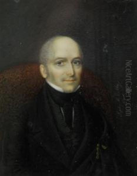 Portrait Miniature Of A Gentleman by Sophia May Tuckerman Eckley