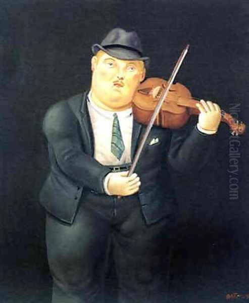 Violinist Oil Painting by Fernando Botero