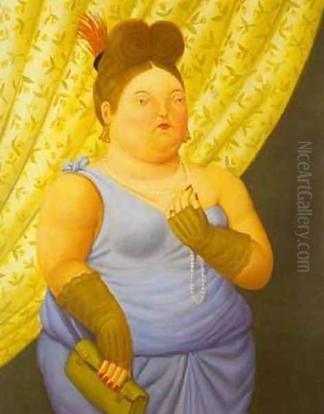 Society Lady 1997 Oil Painting by Fernando Botero