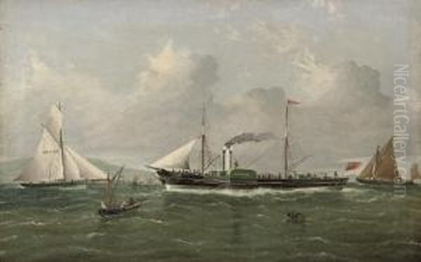 The Pioneering Thames Paddle-steamer 
Margery Oil Painting by John Tudgay