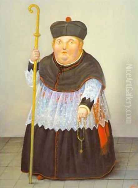 Monsignor 1996 Oil Painting by Fernando Botero