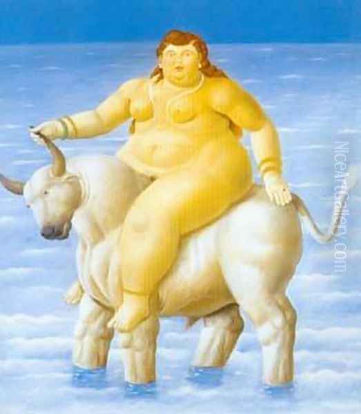 The Rape of Europa 1998 Oil Painting by Fernando Botero