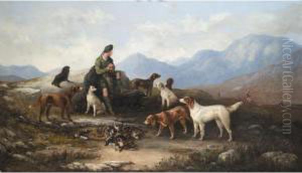 A Shoot In The Highlands Oil Painting by Joseph Thomas Tuite