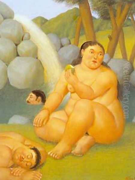 The Waterfall 1996 Oil Painting by Fernando Botero