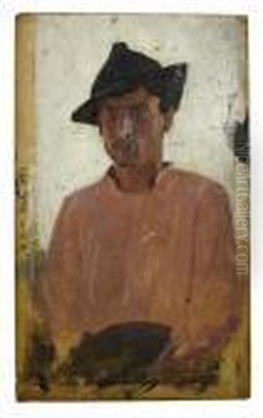 Boy With Hat Oil Painting by Henry Scott Tuke