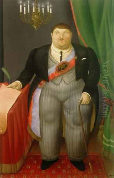 The President El Presidente Oil Painting by Fernando Botero