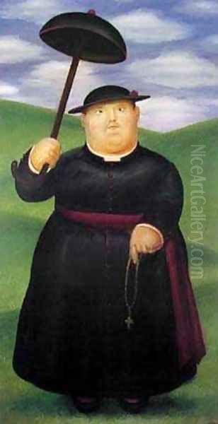 Walk Through The Hills Oil Painting by Fernando Botero