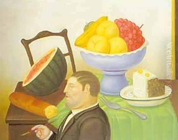 Painter of Still Life 1994 Oil Painting by Fernando Botero