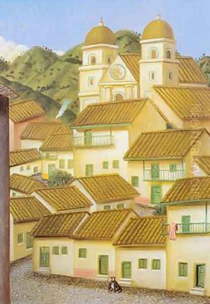 The Town 1995 Oil Painting by Fernando Botero