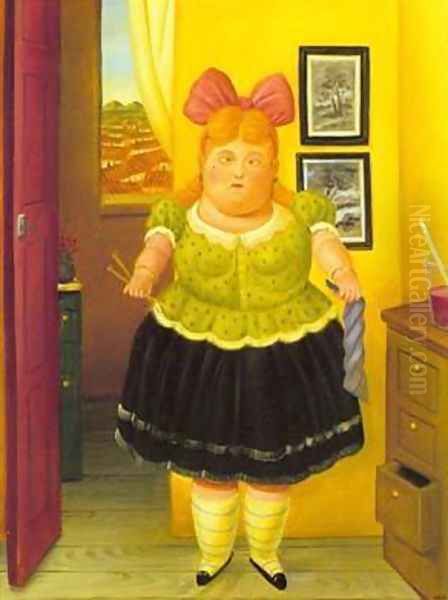 The Seamstress 1990 Oil Painting by Fernando Botero