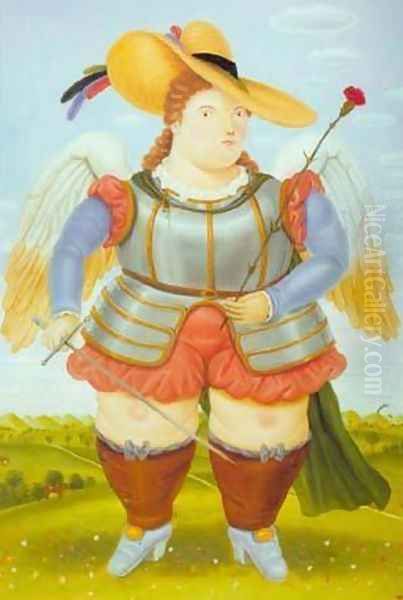 Saint Michael Archangel 1986 Oil Painting by Fernando Botero