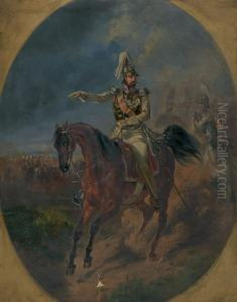 Herzog Wilhelm Von Braunschweig Zu Pferd Oil Painting by Hermann Aug. Theodor Tunica