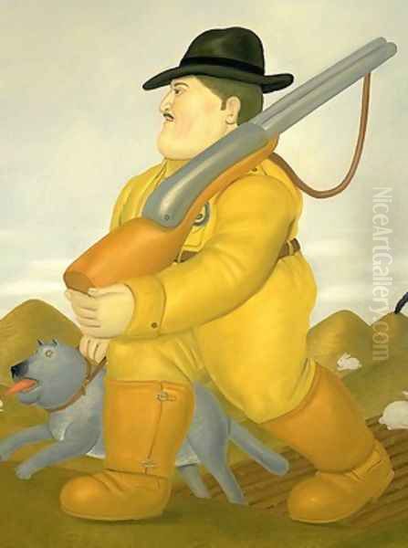 The Hunter Oil Painting by Fernando Botero