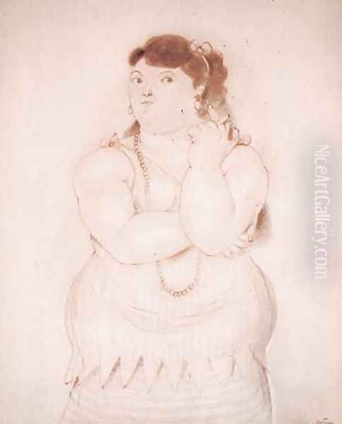 Woman With Cigarette Oil Painting by Fernando Botero