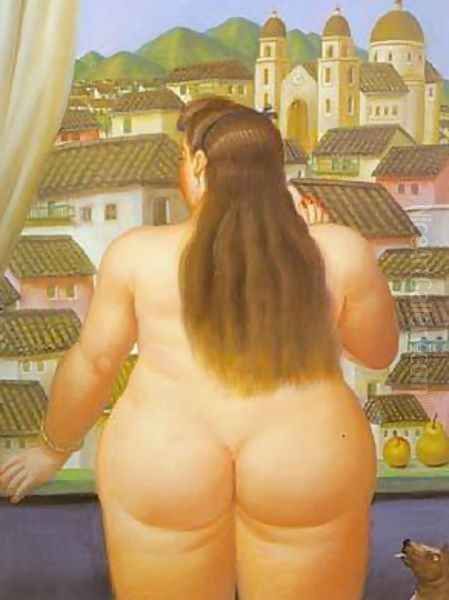 Woman at the Window 1995 Oil Painting by Fernando Botero