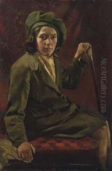 Portrait Of May Power Oil Painting by Patrick Joseph Tuohy