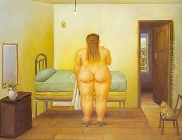 The Bedroom 1996 Oil Painting by Fernando Botero