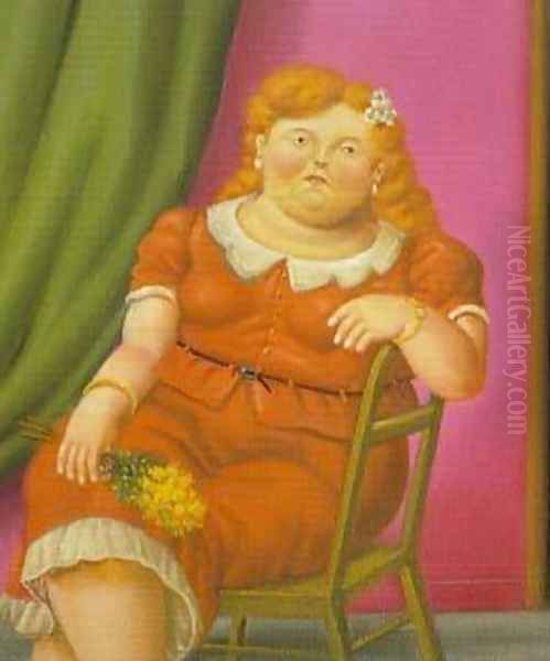 Woman Seated 1997 Oil Painting by Fernando Botero