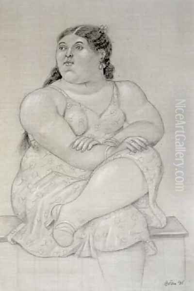 Woman Sitting Mujer Sentada Oil Painting by Fernando Botero