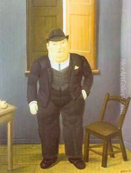 Man 1998 Oil Painting by Fernando Botero