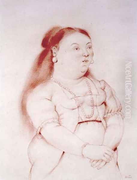 Woman Mujer Oil Painting by Fernando Botero