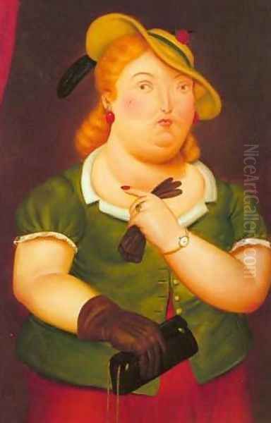 Woman in a hat 1986 Oil Painting by Fernando Botero