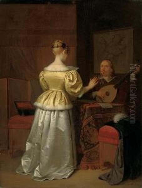 A Duet Oil Painting by Hendrik Turken