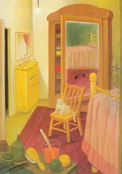 The Bedroom 1993 Oil Painting by Fernando Botero