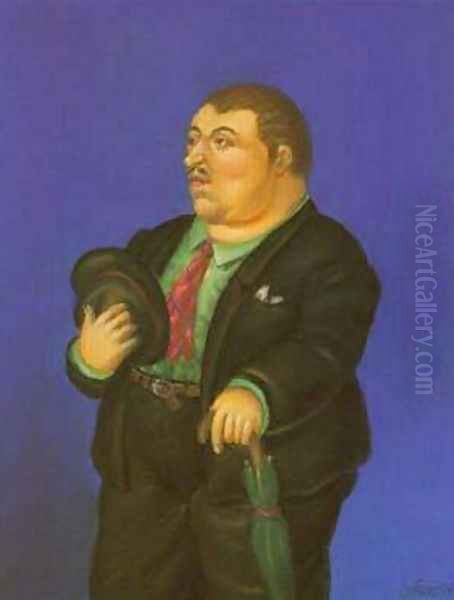 Man 1994 Oil Painting by Fernando Botero