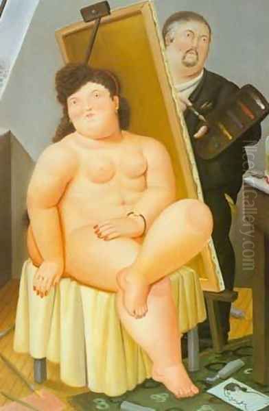 The Model 1989 Oil Painting by Fernando Botero