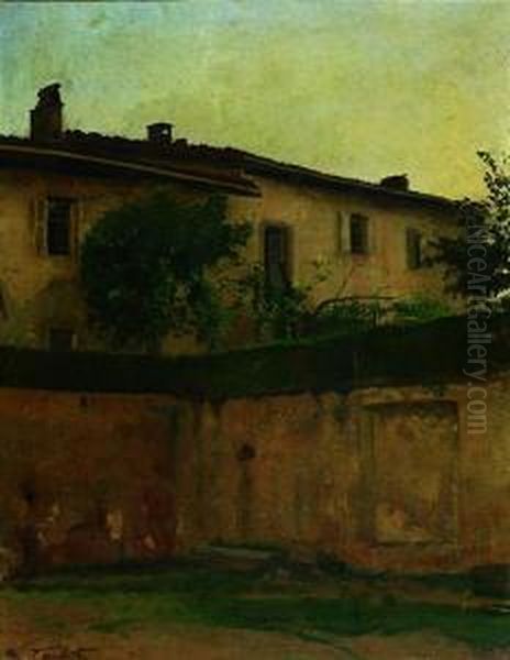 Cavoretto - Casa Parrocchiale Oil Painting by Celestino Turletti