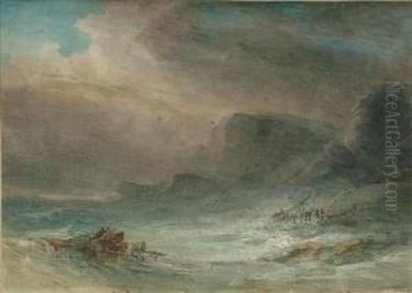 A Coastal Scene Oil Painting by Austin Augustus Turner