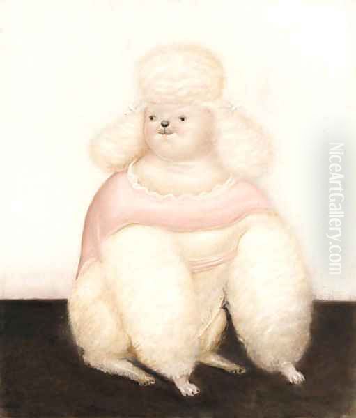 French Poodle Oil Painting by Fernando Botero