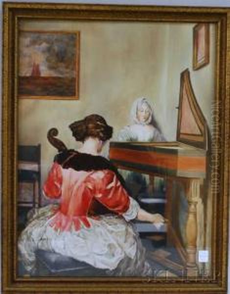 The Duet Oil Painting by Charles Henry Turner