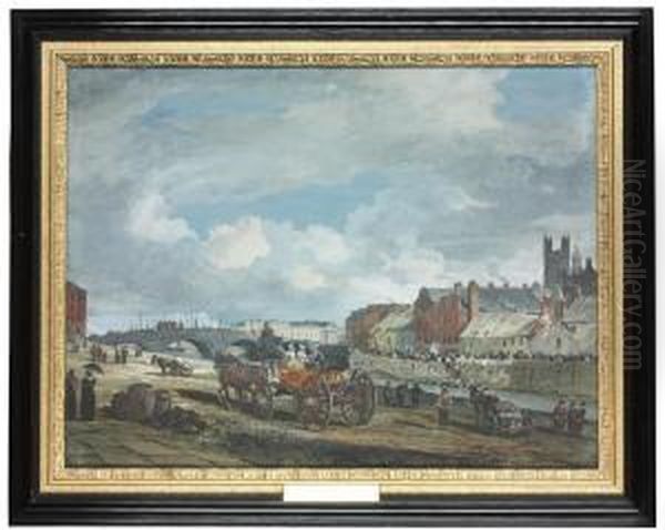 A View From Bank Place Oil Painting by William Turner De Lond