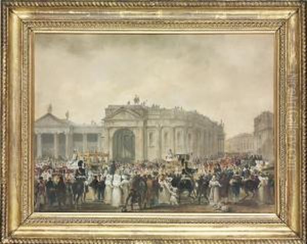 King George Iv At College Green Oil Painting by William Turner De Lond