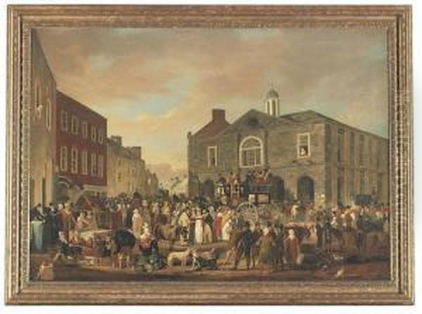 The Marketplace And Court-house Oil Painting by William Turner De Lond