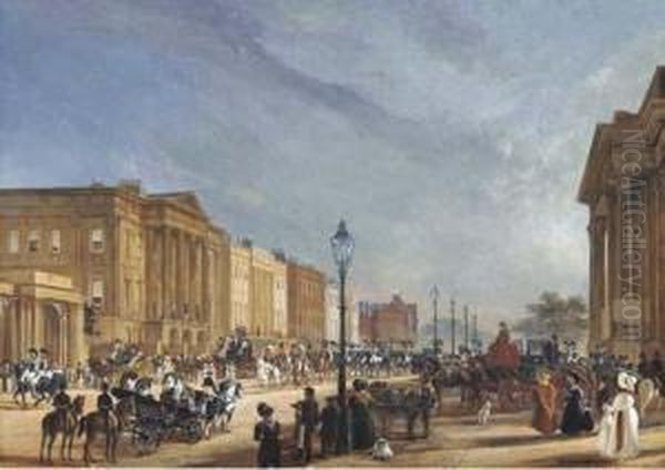 View Of Hyde Park Corner With Apsley House Oil Painting by William Turner De Lond