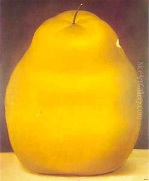 Pear 1976 Oil Painting by Fernando Botero