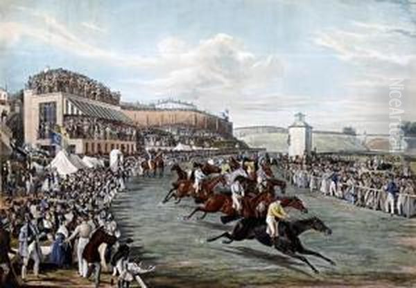 'the Race For The Tradesmens' Plate, Chester Oil Painting by Francis Calcraft Turner