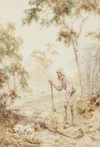 The Wood Cutter Oil Painting by James Alfred Turner