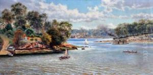 on The Parramatta River Near Gladesville (1897) Oil Painting by James Alfred Turner