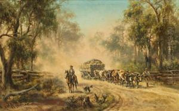 Cattle Dray Oil Painting by James Alfred Turner