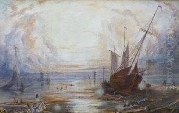 Shipping At Sunset Oil Painting by Joseph Mallord William Turner