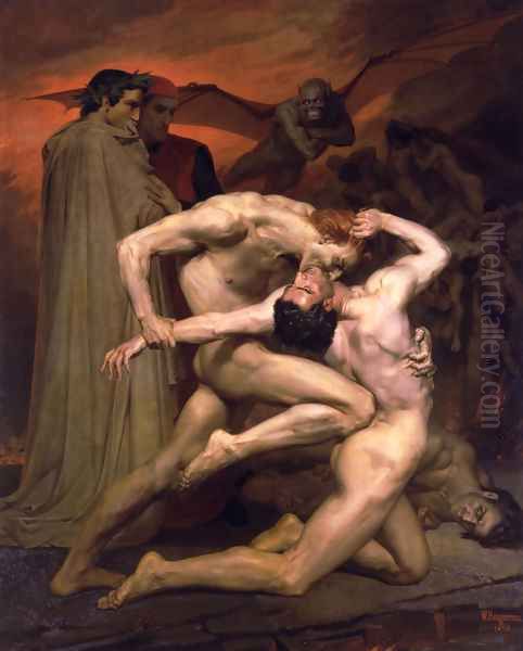 Dante et Virgile au Enfers (Dante and Virgil in Hell) Oil Painting by William-Adolphe Bouguereau