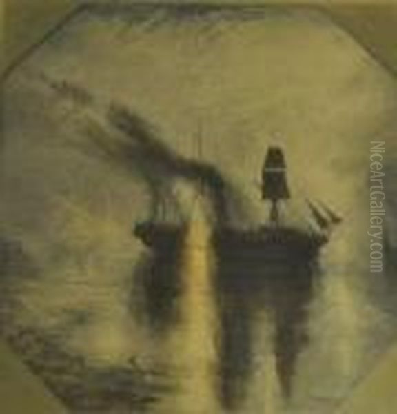 Marine Battle Oil Painting by Joseph Mallord William Turner