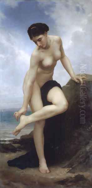 Apres Le Bain 1875 Oil Painting by William-Adolphe Bouguereau