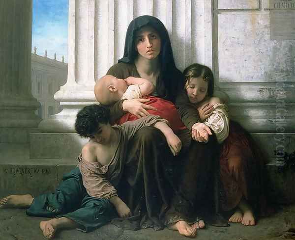 Charity or The Indigent Family', 1865 Oil Painting by William-Adolphe Bouguereau